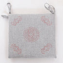 Beige & brown non-slip linen seat cushion dining room chair pad by Decorbites