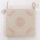 Beige & brown non-slip linen seat cushion dining room chair pad by Decorbites