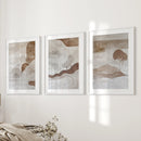 Wabi Sabi Line Art Set of 3 Prints. Earth Tones Landscape by Wall Art Set
