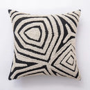 Beige & brown striped geometric line art cushion cover living room by Decorbites