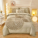 GobekUsa Brushed Cotton Flower Embroidery Bedding Set with Stereoscopic Handwork