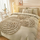 GobekUsa Brushed Cotton Flower Embroidery Bedding Set with Stereoscopic Handwork
