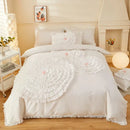 GobekUsa Brushed Cotton Flower Embroidery Bedding Set with Stereoscopic Handwork