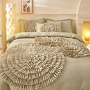 GobekUsa Brushed Cotton Flower Embroidery Bedding Set with Stereoscopic Handwork