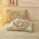 GobekUsa Brushed Cotton Flower Embroidery Bedding Set with Stereoscopic Handwork