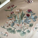GobekUsa 1000TC Cotton Butterfly Flowers Embroidery Bedding Set with Duvet Cover, Sheet, Pillowcases