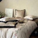 GobekUsa 1000TC Cotton Butterfly Flowers Embroidery Bedding Set with Duvet Cover, Sheet, Pillowcases