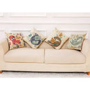Beige cartoon cat linen pillowcase bedroom decor by Decorbites