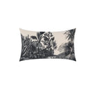 Beige cartoon print velvet cushion cover living room jungle decor by Decorbites