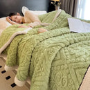 GobekUsa Carved Velvet Warmth Blanket - Soft Fluffy Sofa Bed Cover