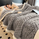 GobekUsa Carved Velvet Warmth Blanket - Soft Fluffy Sofa Bed Cover
