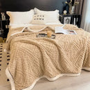 GobekUsa Carved Velvet Warmth Blanket - Soft Fluffy Sofa Bed Cover