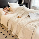 GobekUsa Carved Velvet Warmth Blanket - Soft Fluffy Sofa Bed Cover