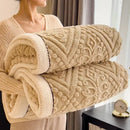 GobekUsa Carved Velvet Warmth Blanket - Soft Fluffy Sofa Bed Cover