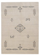 Beige Hand Loomed Wool Area Rug - Ornate Center Medallion Design by The Rug Decor