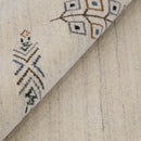 Beige Center Medallion Design Hand Loomed Wool Area Rug