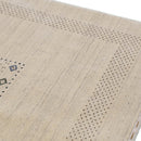 Beige Center Pattern Design Hand Loomed Wool Area Rug