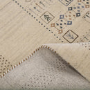Beige Center Pattern Design Hand Loomed Wool Area Rug