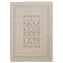 Beige Center Pattern Design Hand Loomed Wool Area Rug
