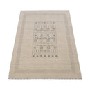 Beige Center Pattern Design Hand Loomed Wool Area Rug