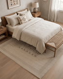 Beige Center Pattern Hand Loomed Wool Area Rug - Refined Style by The Rug Decor