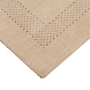 Beige Center Pattern Hand-Loomed Wool Area Rug with Traditional Gabbeh Design by The Rug Decor