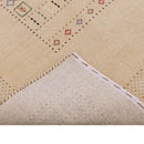 Beige Center Pattern Hand Loomed Wool Area Rug
