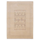 Beige Center Pattern Hand Loomed Wool Area Rug