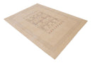 Beige Center Pattern Hand-Loomed Wool Area Rug with Traditional Gabbeh Design by The Rug Decor