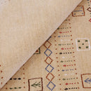 Beige Center Pattern Hand-Loomed Wool Area Rug with Traditional Gabbeh Design by The Rug Decor