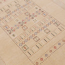 Beige Center Pattern Hand Loomed Wool Area Rug
