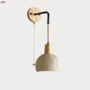 GobekUsa Cement Shade Wall Sconce Pull Chain Switch LED Light Fixture for Home Decor