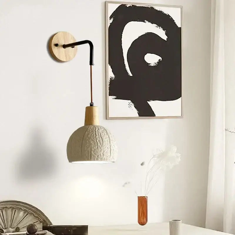 GobekUsa Cement Shade Wall Sconce Pull Chain Switch LED Light Fixture for Home Decor, photo 3 of 22