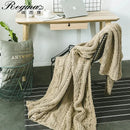 GobekUsa Beige Chunky Knit Tassel Blanket - Soft Plaid Weighted Throw for Home Decor and Sofa - Industrial Style Tapestry