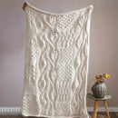 GobekUsa Beige Chunky Knit Tassel Blanket - Soft Plaid Weighted Throw for Home Decor and Sofa - Industrial Style Tapestry