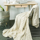 GobekUsa Beige Chunky Knit Tassel Blanket - Soft Plaid Weighted Throw for Home Decor and Sofa - Industrial Style Tapestry