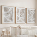 Modern Minimalist Abstract Triptych. Neutral Brush Stroke Art by Wall Art Set