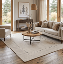 Beige Contemporary Gabbeh Hand Loomed Wool Rug Border Design by The Rug Decor