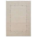 Beige Contemporary Gabbeh Border Design Hand Loomed Wool Rug