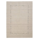 Beige Contemporary Gabbeh Hand Loomed Wool Rug Border Design by The Rug Decor