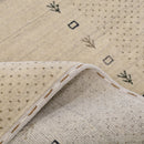 Beige Contemporary Gabbeh Border Design Hand Loomed Wool Rug