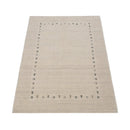 Beige Contemporary Gabbeh Hand Loomed Wool Rug Border Design by The Rug Decor
