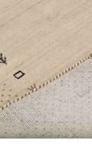 Beige Contemporary Gabbeh Hand Loomed Wool Rug Border Design by The Rug Decor