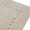 Beige Contemporary Gabbeh Hand Loomed Wool Rug Border Design by The Rug Decor