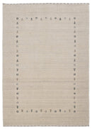 Beige Contemporary Gabbeh Border Design Hand Loomed Wool Rug