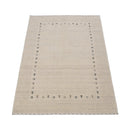 Beige Contemporary Gabbeh Border Design Hand Loomed Wool Rug