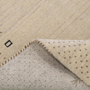 Beige Contemporary Gabbeh Hand Loomed Wool Rug Border Design by The Rug Decor