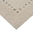 Beige Contemporary Gabbeh Hand Loomed Wool Rug Border Design by The Rug Decor