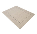 Beige Contemporary Gabbeh Hand Loomed Wool Rug Border Design by The Rug Decor