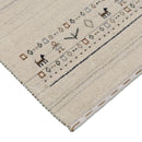Beige Contemporary Pattern Hand Loomed Wool Area Rug